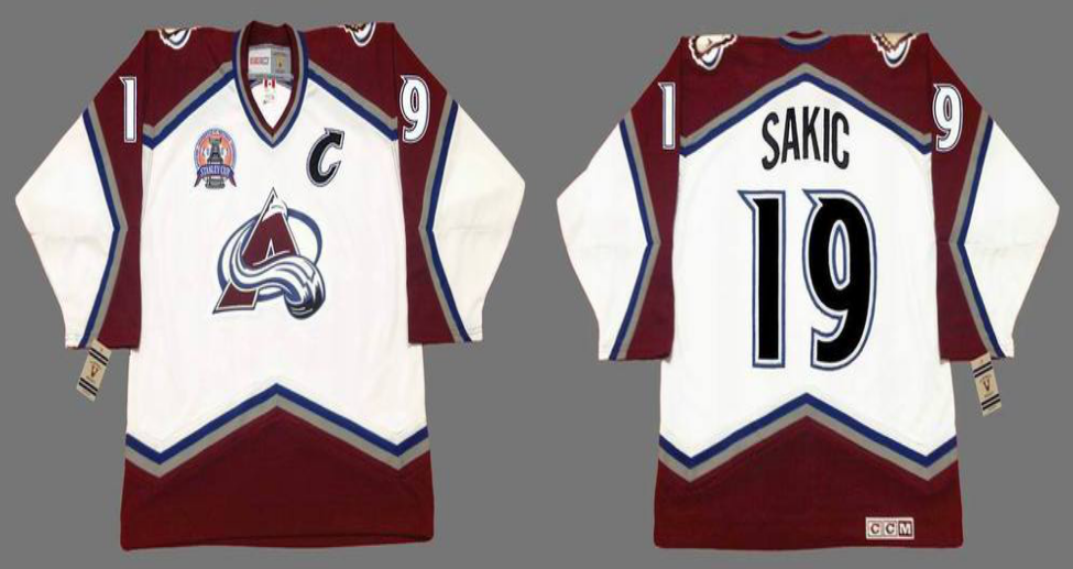 2019 Men Colorado Avalanche #19 Sakic white CCM NHL jerseys->colorado avalanche->NHL Jersey